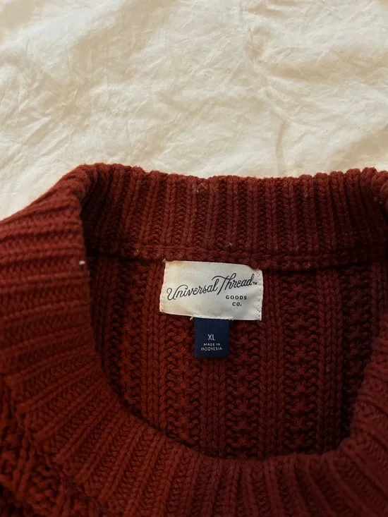 Universal Thread Red Ribbed Knit Sweater - Picture 3 of 3
